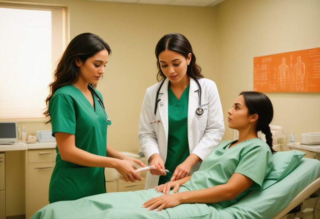 doctors check patients