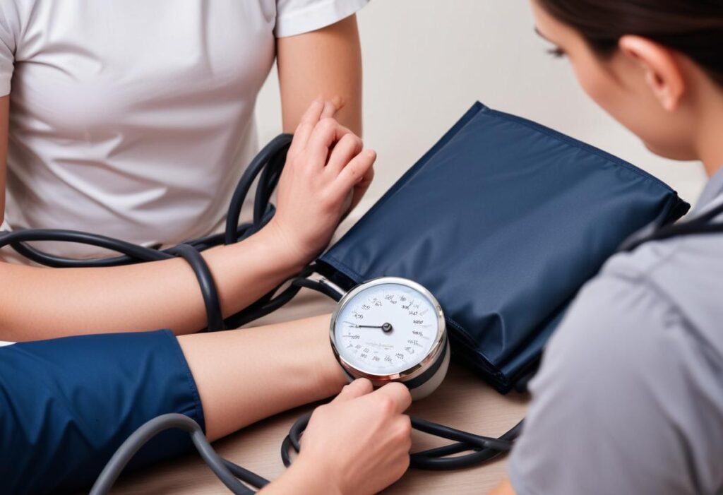 Doctor measure blood pressure