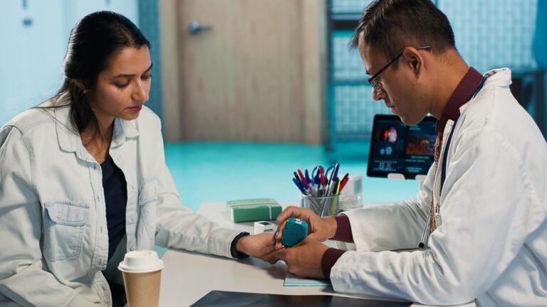Blood pressure doctor in Indore guiding patient on hypertension control